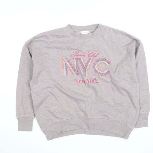 Next Women Grey NYC Graphic Pullover Sweatshirt Size XS