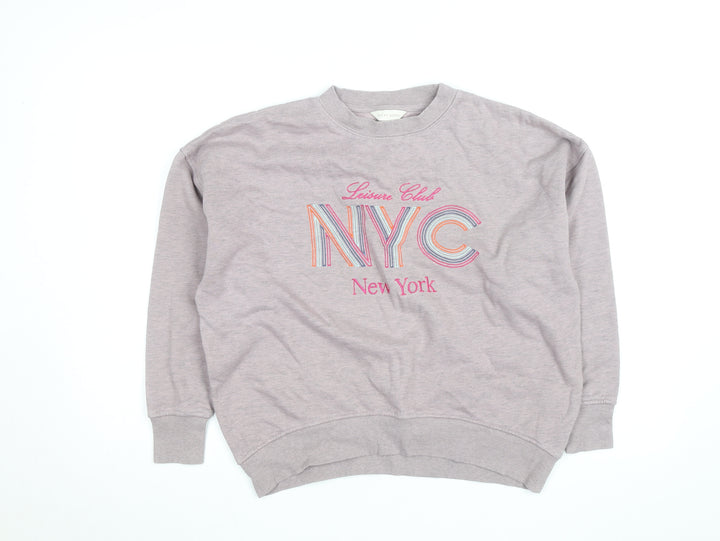 Next Women Grey NYC Graphic Pullover Sweatshirt Size XS
