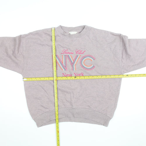 Next Women Grey NYC Graphic Pullover Sweatshirt Size XS