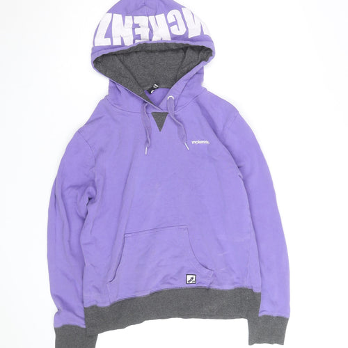 McKenzie Women Purple Hoodie Size L Pullover Logo Hooded Sweatshirt