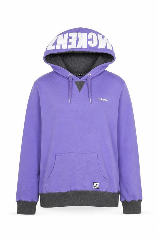 Front view of McKenzie Women Purple Hoodie, size L, Pullover Logo Hooded Sweatshirt