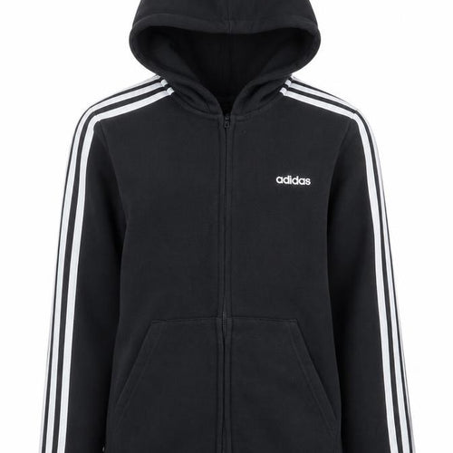 adidas Boys Black Full Zip Hoodie 14 Years Fleece Sports Jacket