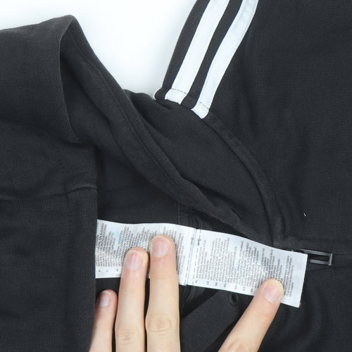 adidas Boys Black Full Zip Hoodie 14 Years Fleece Sports Jacket