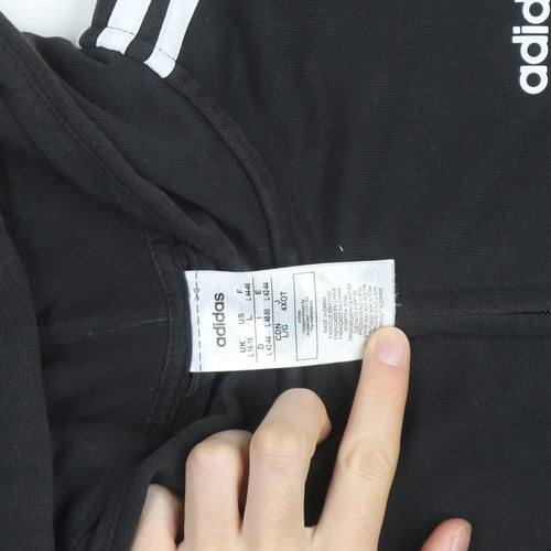 adidas Boys Black Full Zip Hoodie 14 Years Fleece Sports Jacket