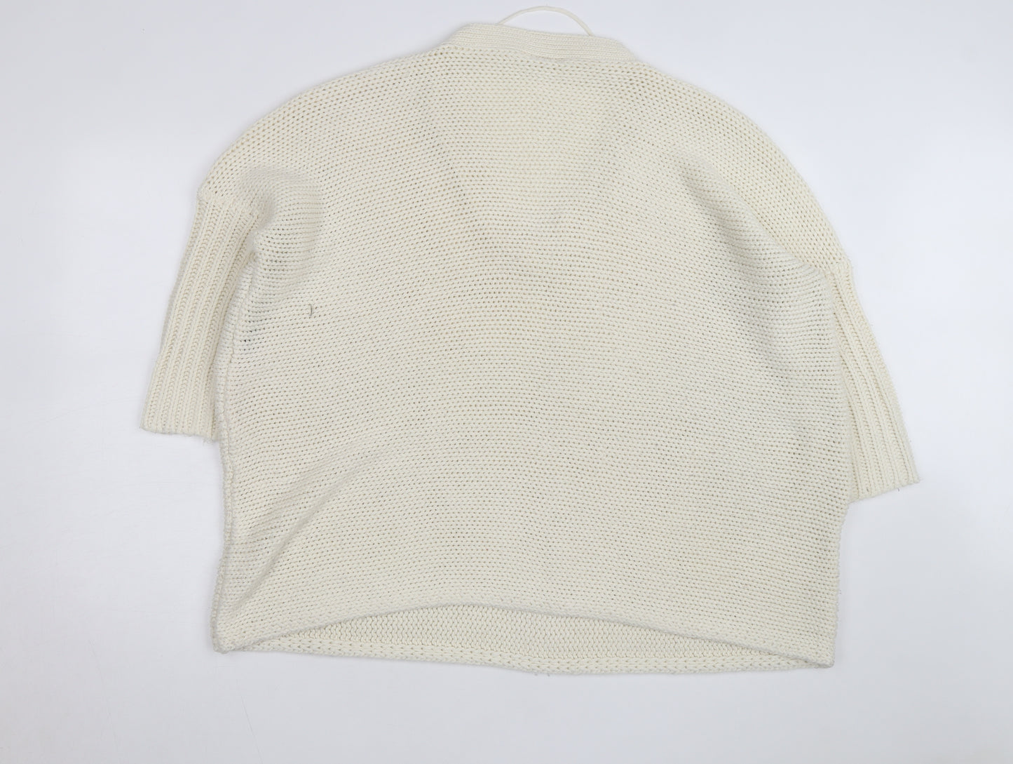 Noisy May Women Ivory Chunky Knit V-Neck Pullover Jumper XS