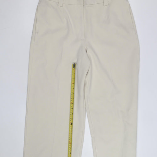 Marks and Spencer Womens Beige Cropped Tailored Trousers Size 16