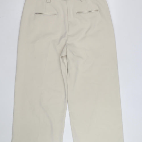 Marks and Spencer Womens Beige Cropped Tailored Trousers Size 16