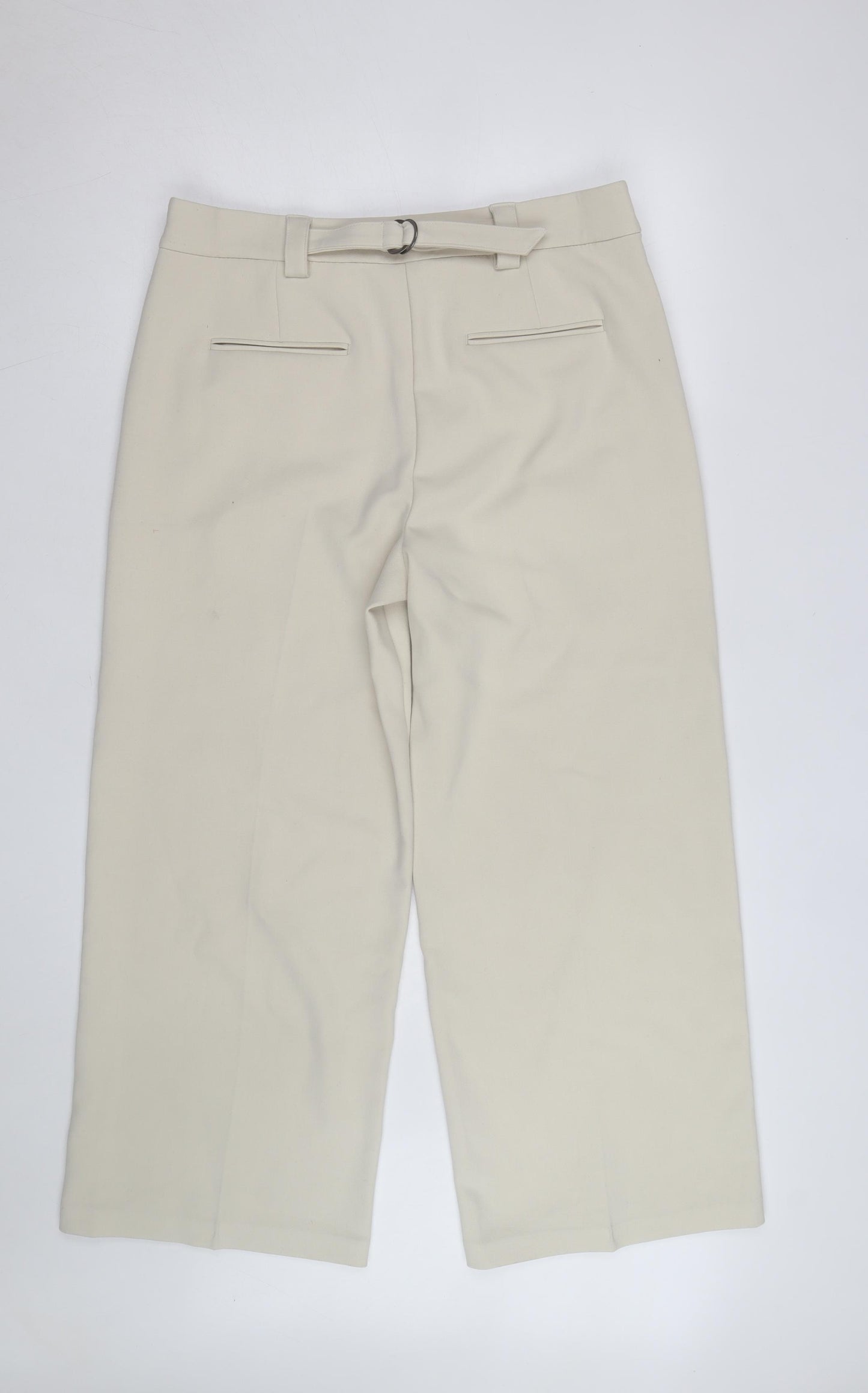 Marks and Spencer Womens Beige Cropped Tailored Trousers Size 16