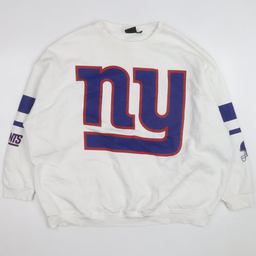 Primark NFL Men’s White XL Pullover Sweatshirt with Logo Print