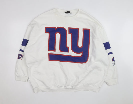 Primark NFL Men’s White XL Pullover Sweatshirt with Logo Print
