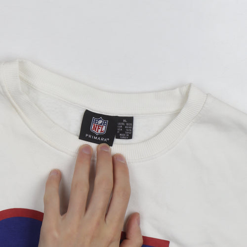 Primark NFL Men’s White XL Pullover Sweatshirt with Logo Print