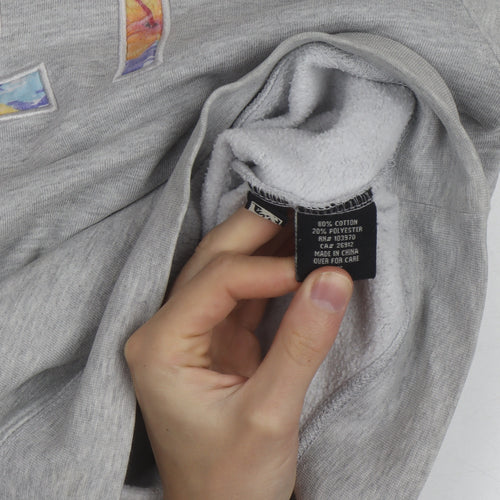 Obey Men's Grey Crew Neck Graphic Print Sweatshirt Size S