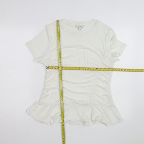 Marks and Spencer Women’s Ivory Short Sleeve Ruffle T-Shirt Size 18
