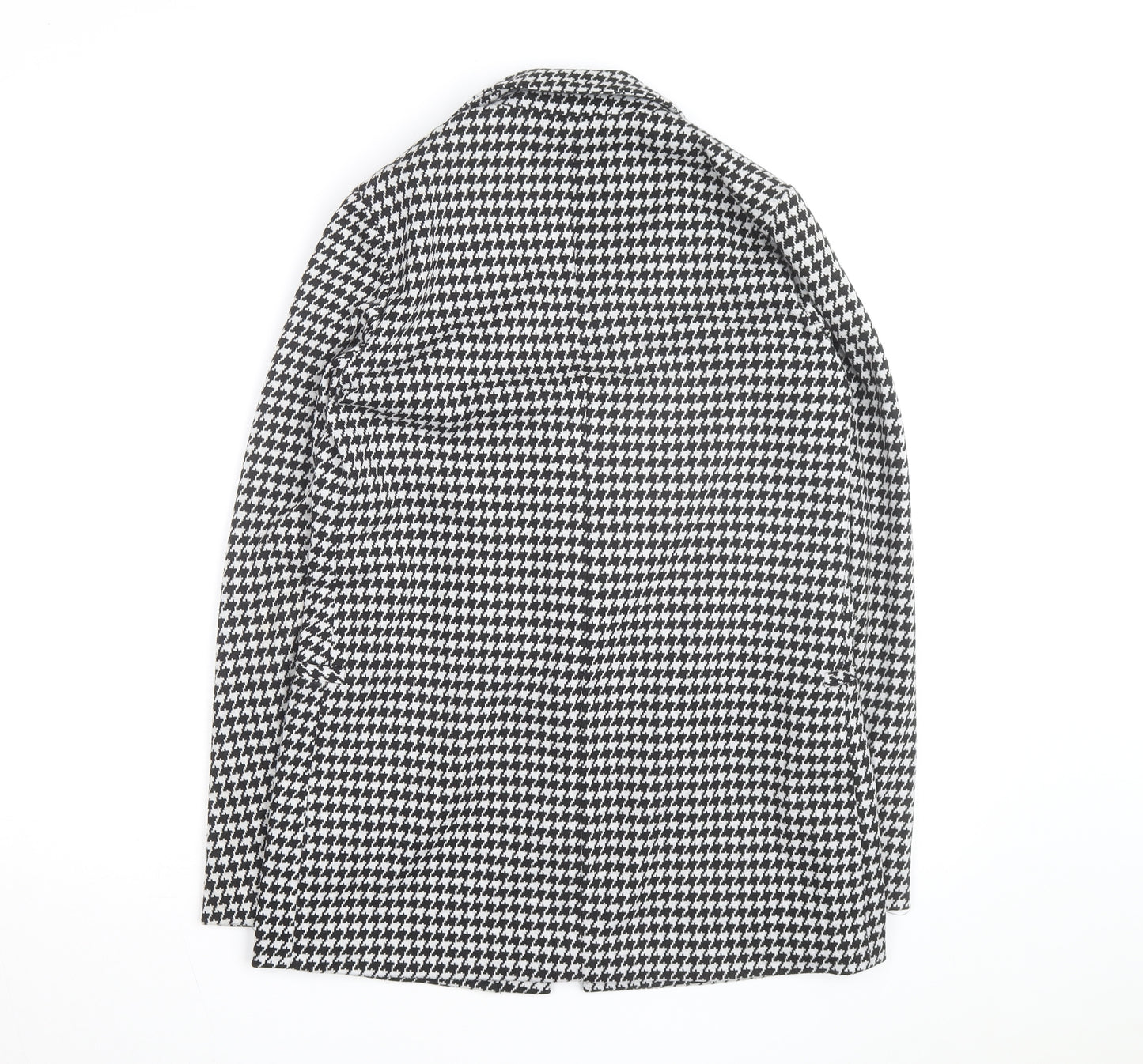 Stradivarius Women's Black Houndstooth Blazer Size 8 Classic Style