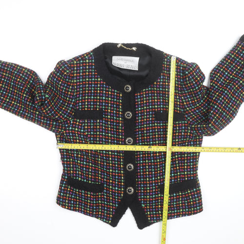 David Emanuel Women’s Multicoloured Tweed Wool Blazer Jacket Size 12