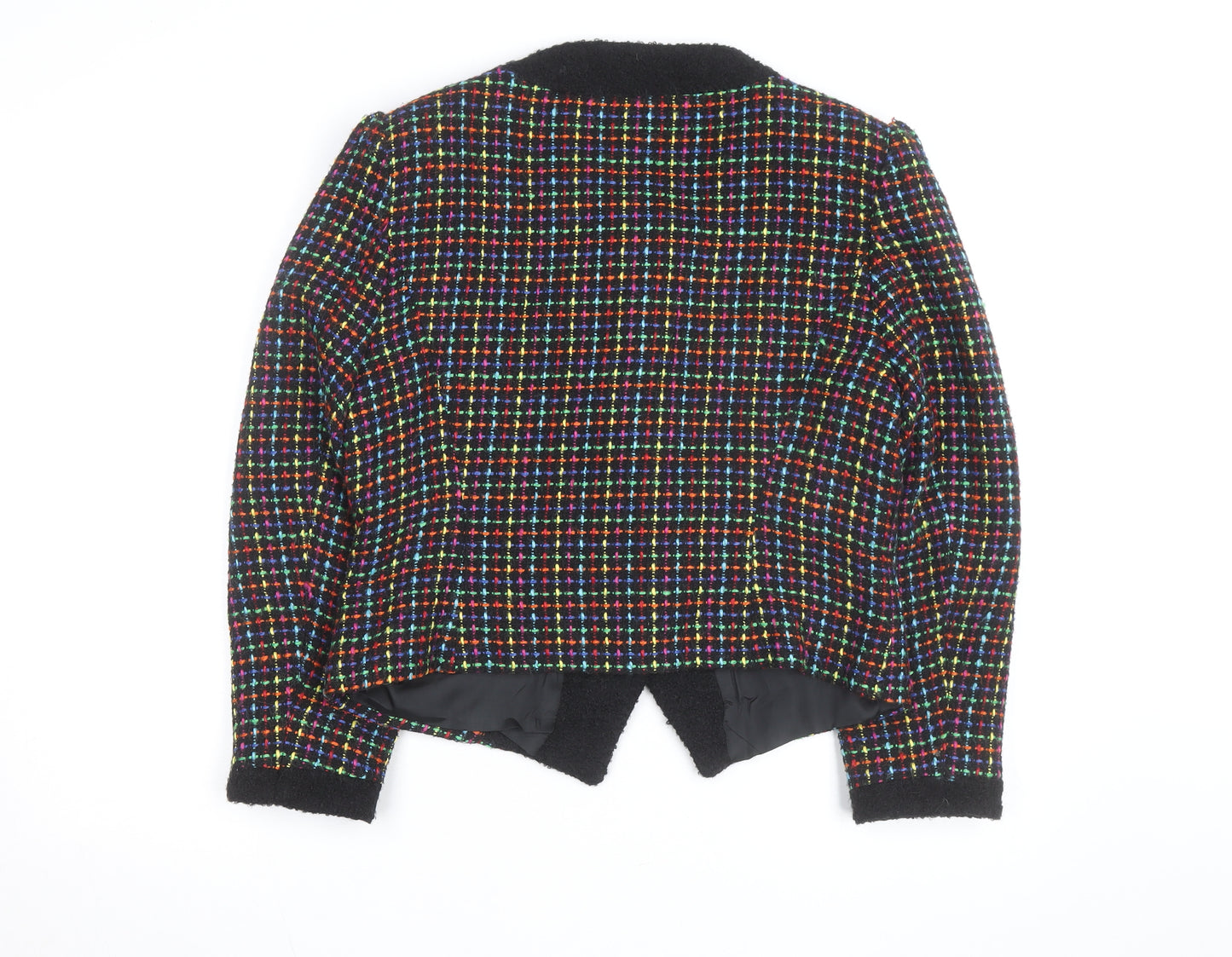 David Emanuel Women’s Multicoloured Tweed Wool Blazer Jacket Size 12