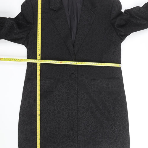 Marks and Spencer Women's Black Wool Blend Floral Blazer UK 16