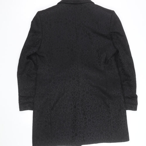 Marks and Spencer Women's Black Wool Blend Floral Blazer UK 16
