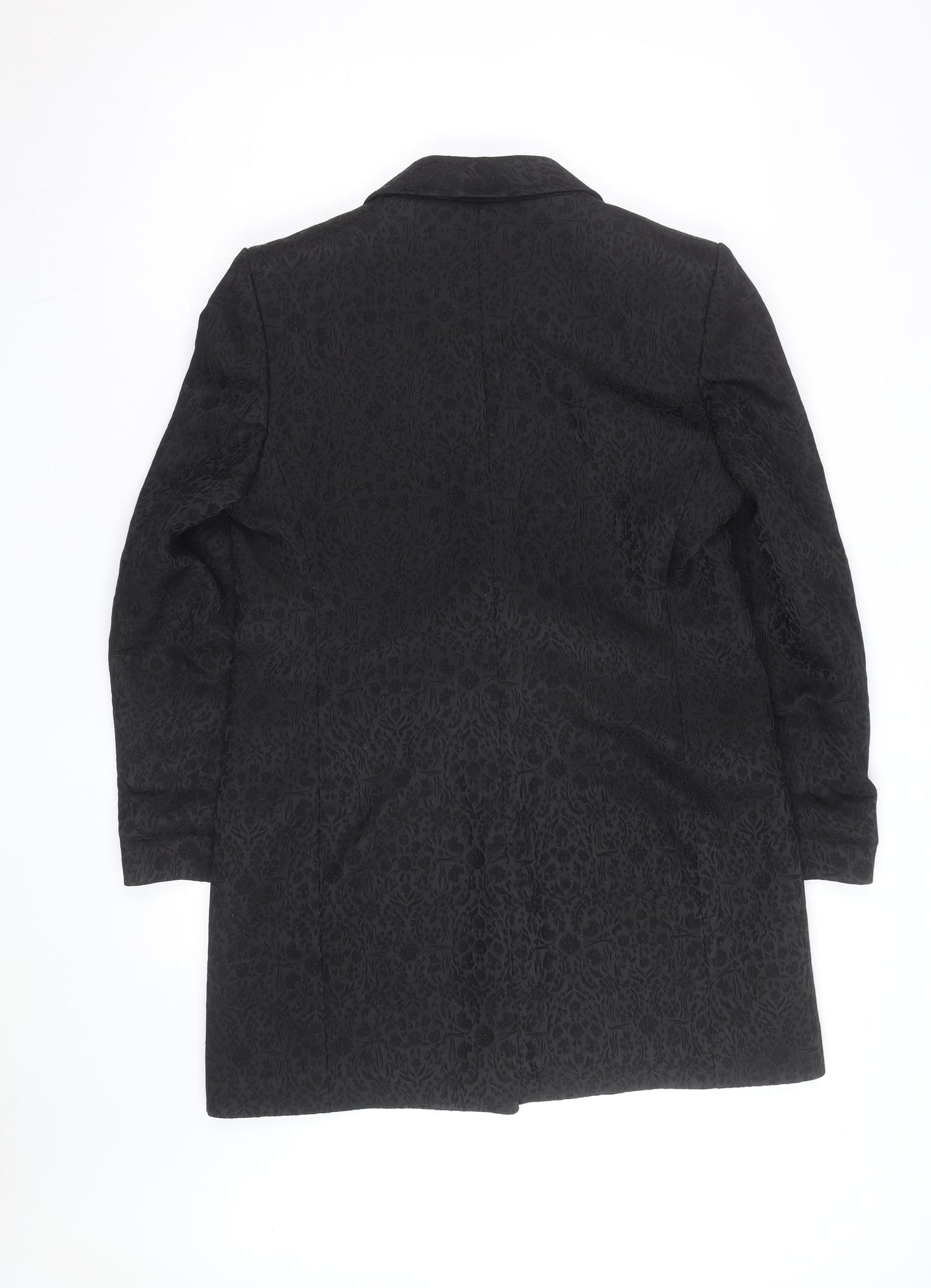 Marks and Spencer Women's Black Wool Blend Floral Blazer UK 16