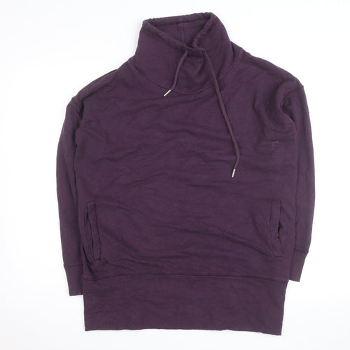 BAM Bamboo Clothing Womens Purple Long Sleeve Cowl Neck Pullover Hoodie Size M