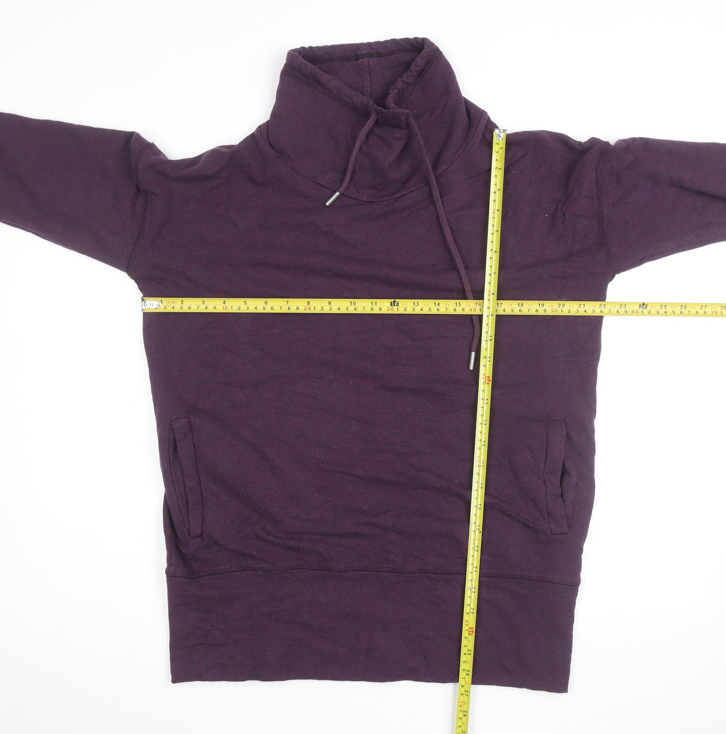 BAM Bamboo Clothing Womens Purple Long Sleeve Cowl Neck Pullover Hoodie Size M