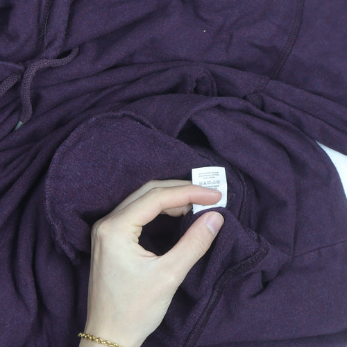 BAM Bamboo Clothing Womens Purple Long Sleeve Cowl Neck Pullover Hoodie Size M