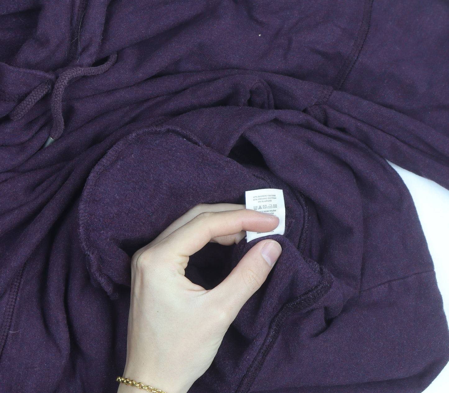 BAM Bamboo Clothing Womens Purple Long Sleeve Cowl Neck Pullover Hoodie Size M