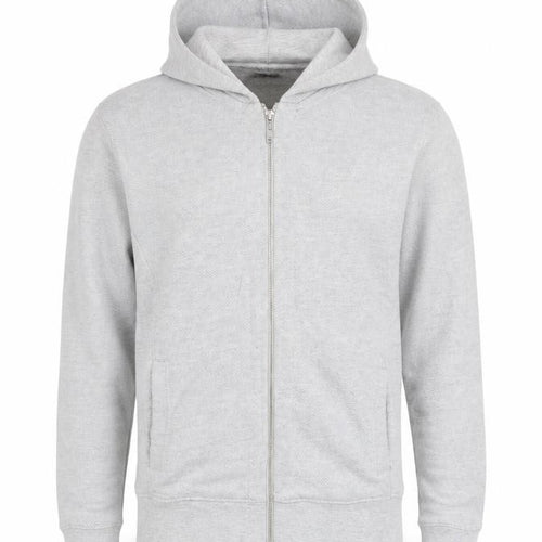 Zara Man Grey Full Zip Hoodie Men's M Lightweight Cotton Blend