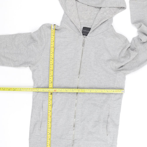 Zara Man Grey Full Zip Hoodie Men's M Lightweight Cotton Blend