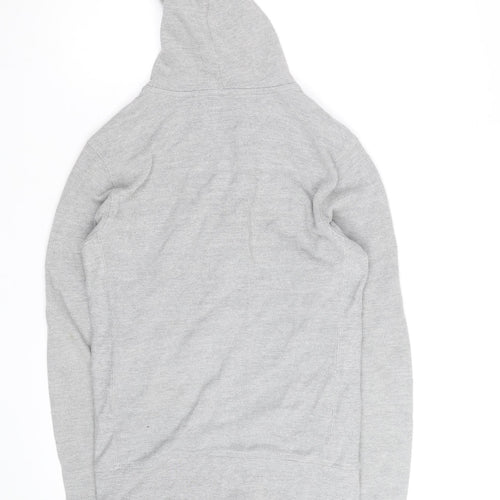 Zara Man Grey Full Zip Hoodie Men's M Lightweight Cotton Blend