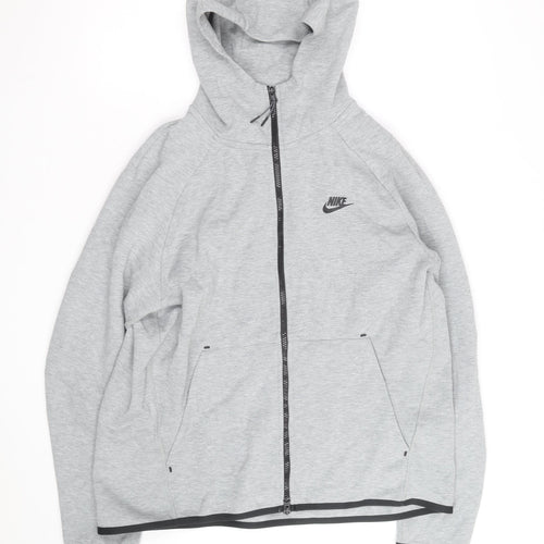 Nike Men's Grey Full Zip Hoodie Size L Regular Fit Sportswear