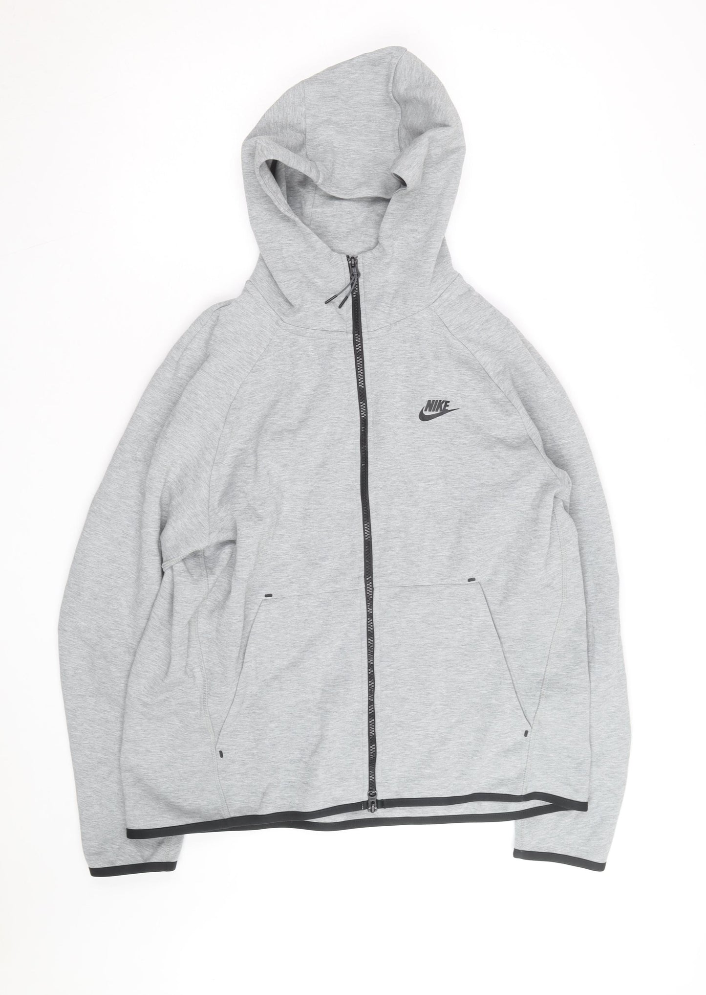 Nike Men's Grey Full Zip Hoodie Size L Regular Fit Sportswear