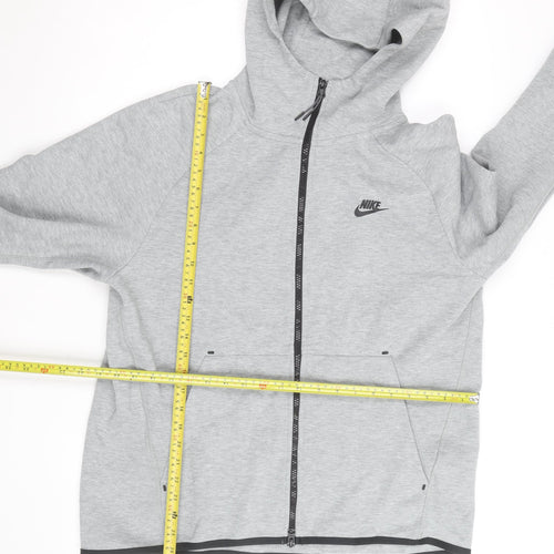 Nike Men's Grey Full Zip Hoodie Size L Regular Fit Sportswear