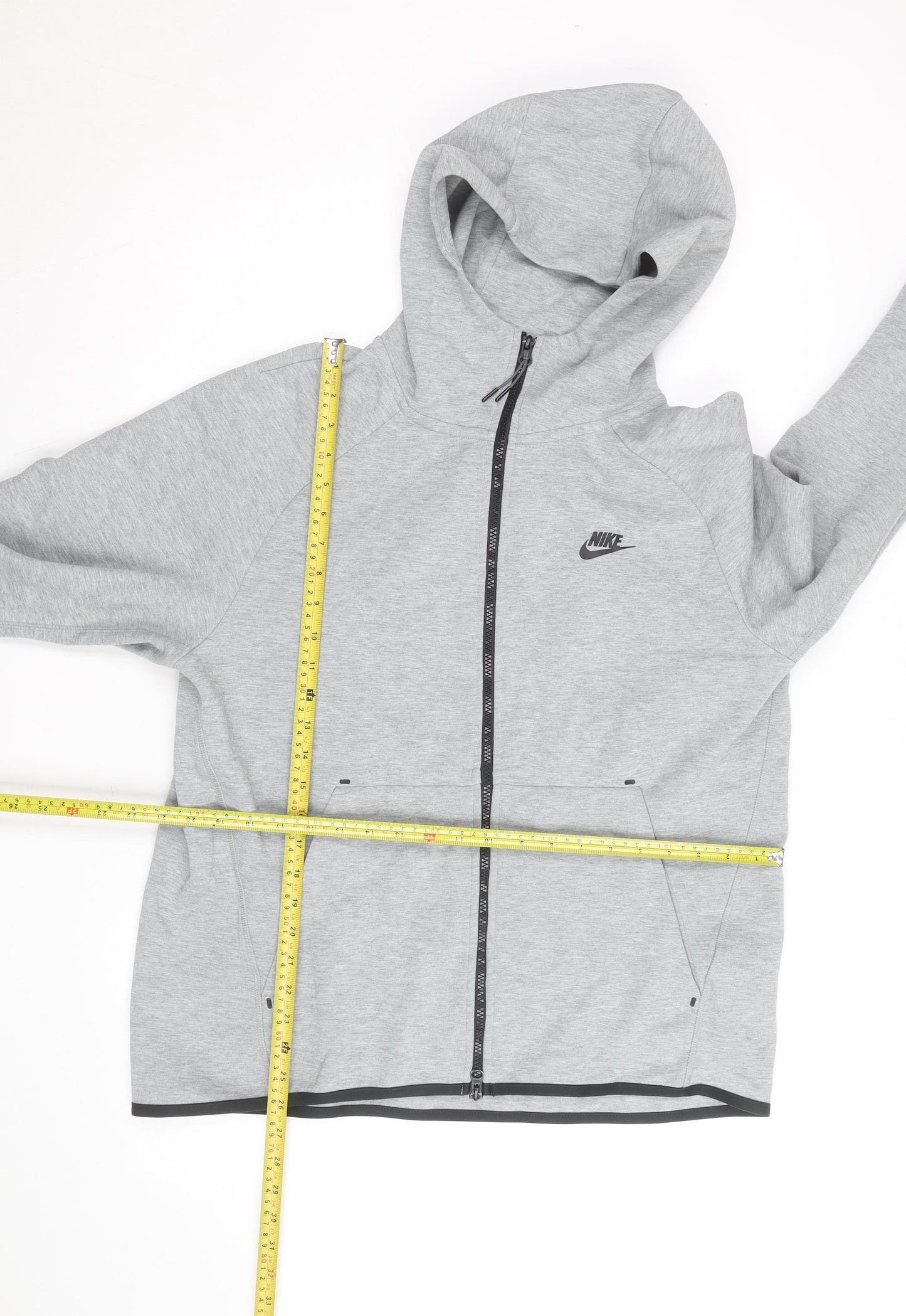 Nike Men's Grey Full Zip Hoodie Size L Regular Fit Sportswear