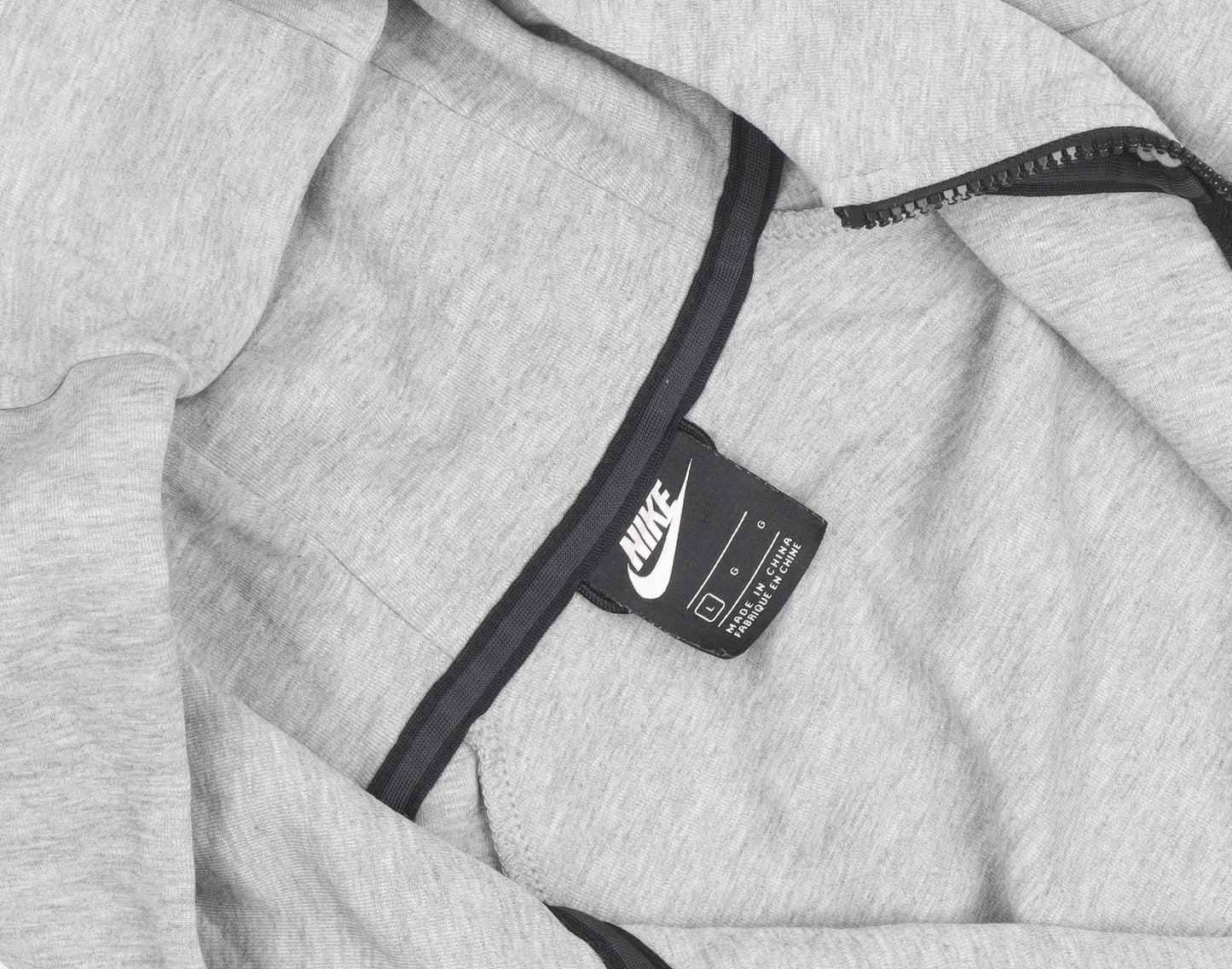 Nike Men's Grey Full Zip Hoodie Size L Regular Fit Sportswear