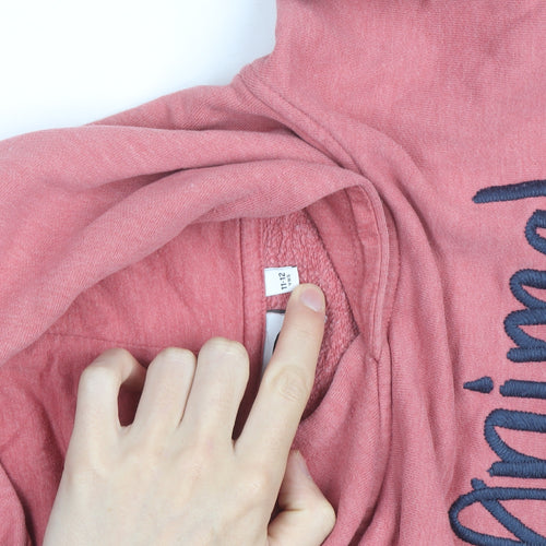 Animal Girls Pink Pullover Hoodie 11-12 Years Embroidered Logo Sweatshirt