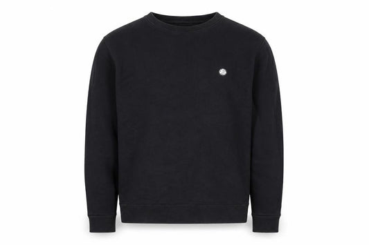 Front view of Pretty Green Men's Black Cotton Crew Neck Sweatshirt M