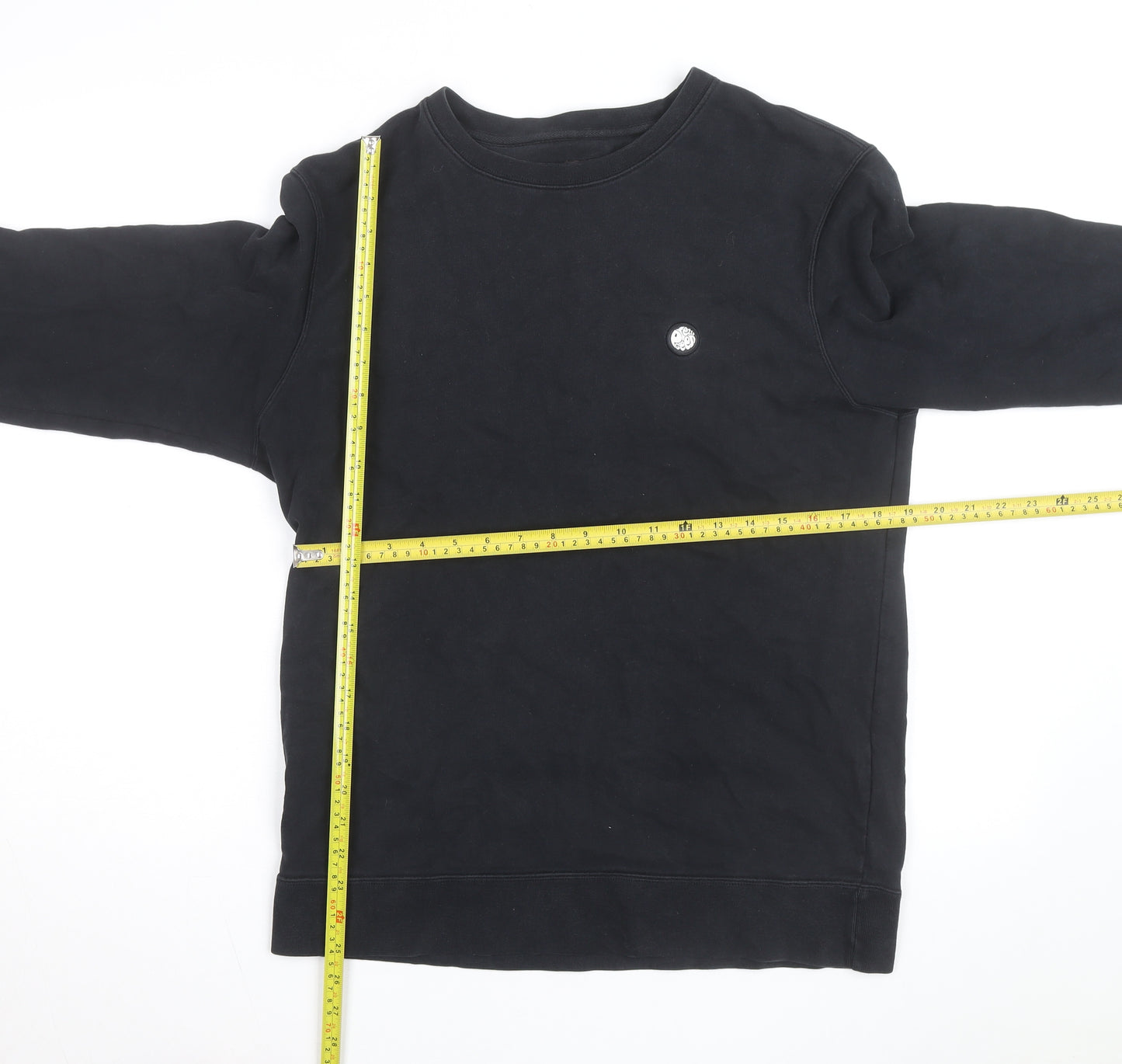 Pretty Green Men's Black Cotton Crew Neck Sweatshirt M
