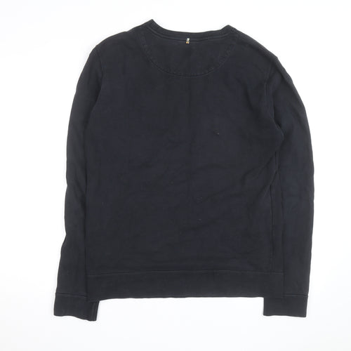 Pretty Green Men's Black Cotton Crew Neck Sweatshirt M