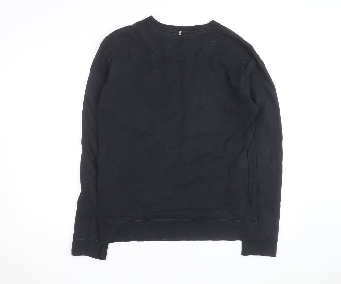 Pretty Green Men's Black Cotton Crew Neck Sweatshirt M