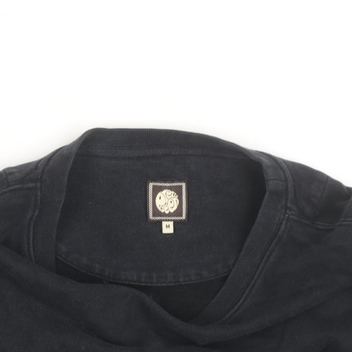 Pretty Green Men's Black Cotton Crew Neck Sweatshirt M