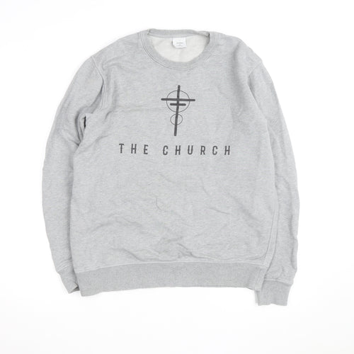 Ascolour Men's Grey Graphic Pullover Sweatshirt Medium