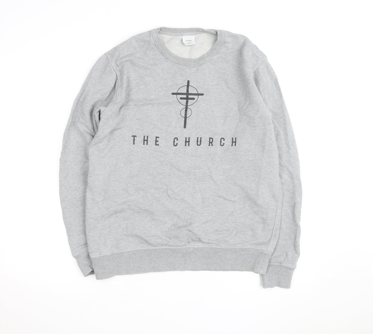 Ascolour Men's Grey Graphic Pullover Sweatshirt Medium