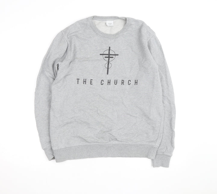 Ascolour Men's Grey Graphic Pullover Sweatshirt Medium