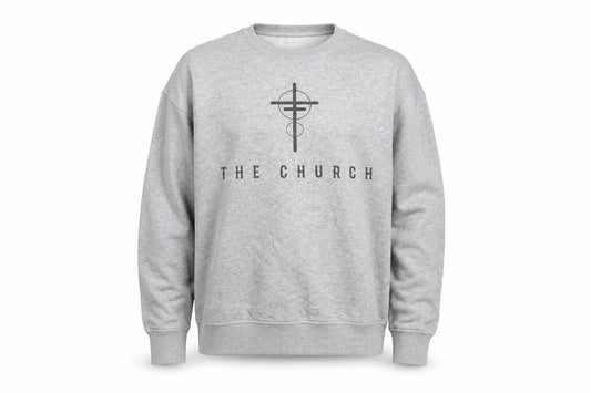 Front view of Ascolour Men's Grey Graphic Pullover Sweatshirt Medium