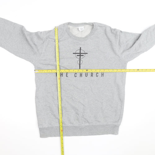 Ascolour Men's Grey Graphic Pullover Sweatshirt Medium