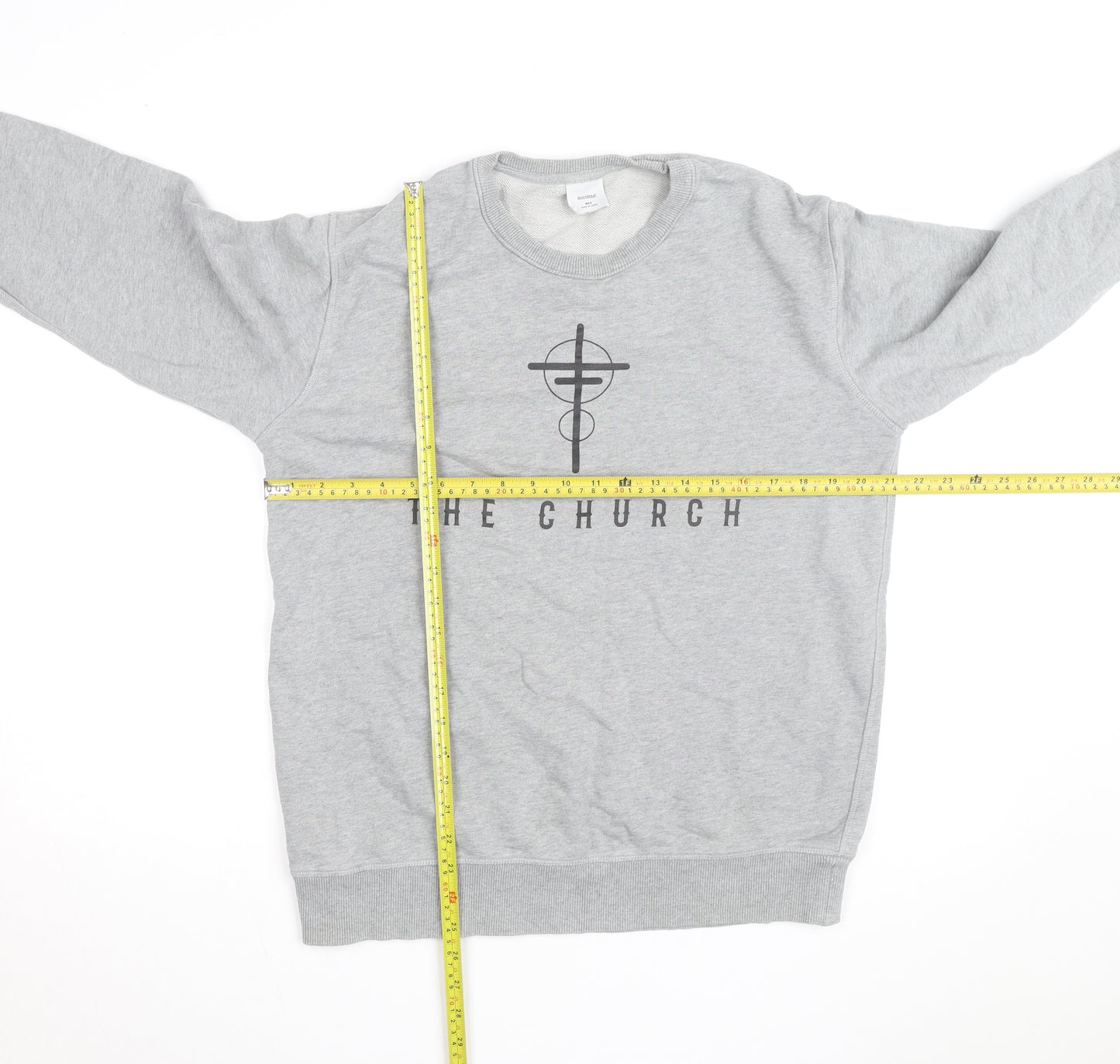 Ascolour Men's Grey Graphic Pullover Sweatshirt Medium