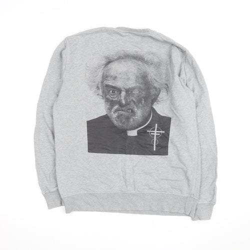 Ascolour Men's Grey Graphic Pullover Sweatshirt Medium