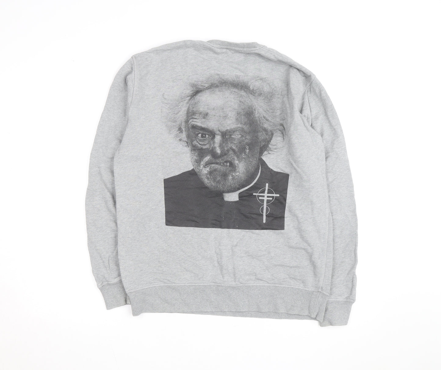 Ascolour Men's Grey Graphic Pullover Sweatshirt Medium