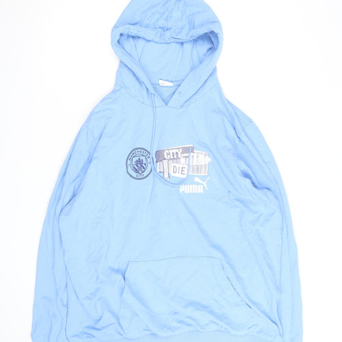 Puma Mens Blue Manchester City Pullover Hoodie Size 2XL